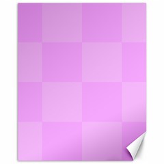 Pink Gingham Check Squares Canvas 11  X 14  by yoursparklingshop