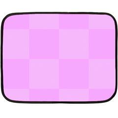 Pink Gingham Check Squares Double Sided Fleece Blanket (mini)  by yoursparklingshop