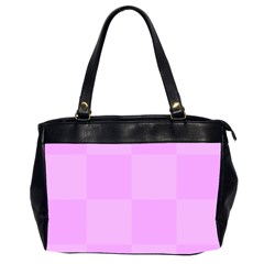 Pink Gingham Check Squares Oversize Office Handbag (2 Sides) by yoursparklingshop