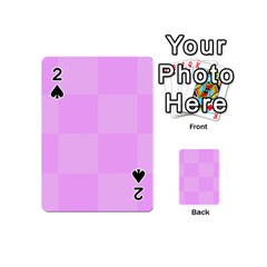 Pink Gingham Check Squares Playing Cards 54 Designs (mini)