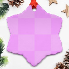 Pink Gingham Check Squares Ornament (snowflake)