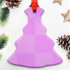 Pink Gingham Check Squares Ornament (christmas Tree) 