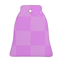 Pink Gingham Check Squares Bell Ornament (two Sides) by yoursparklingshop