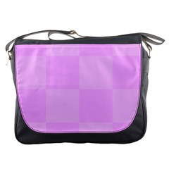 Pink Gingham Check Squares Messenger Bag by yoursparklingshop