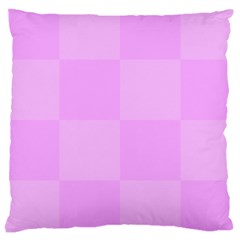 Pink Gingham Check Squares Large Cushion Case (one Side) by yoursparklingshop