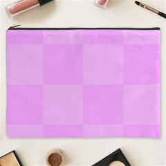 Pink Gingham Check Squares Cosmetic Bag (xxxl) by yoursparklingshop