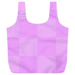 Pink Gingham Check Squares Full Print Recycle Bag (xl) by yoursparklingshop