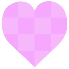 Pink Gingham Check Squares Wooden Puzzle Heart by yoursparklingshop