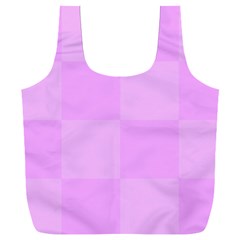 Pink Gingham Check Squares Full Print Recycle Bag (xxl) by yoursparklingshop