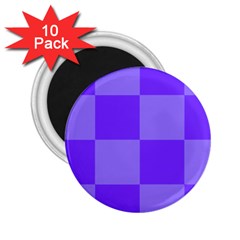 Purple Gingham Check Squares Pattern 2 25  Magnets (10 Pack)  by yoursparklingshop