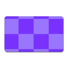 Purple Gingham Check Squares Pattern Magnet (rectangular) by yoursparklingshop