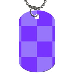 Purple Gingham Check Squares Pattern Dog Tag (one Side) by yoursparklingshop