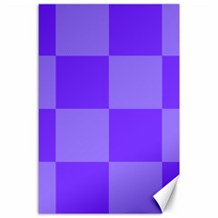 Purple Gingham Check Squares Pattern Canvas 24  X 36  by yoursparklingshop