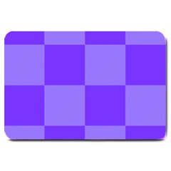 Purple Gingham Check Squares Pattern Large Doormat  by yoursparklingshop