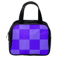 Purple Gingham Check Squares Pattern Classic Handbag (one Side) by yoursparklingshop