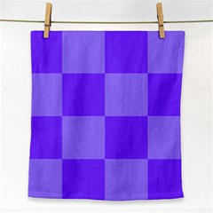 Purple Gingham Check Squares Pattern Face Towel by yoursparklingshop