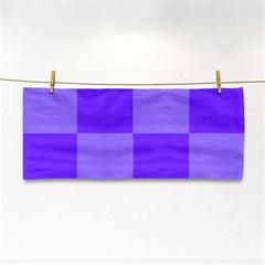 Purple Gingham Check Squares Pattern Hand Towel by yoursparklingshop