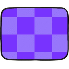 Purple Gingham Check Squares Pattern Fleece Blanket (mini) by yoursparklingshop