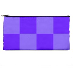 Purple Gingham Check Squares Pattern Pencil Case by yoursparklingshop