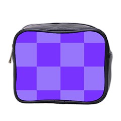 Purple Gingham Check Squares Pattern Mini Toiletries Bag (two Sides) by yoursparklingshop