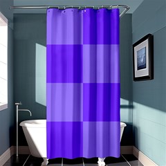 Purple Gingham Check Squares Pattern Shower Curtain 36  X 72  (stall)  by yoursparklingshop