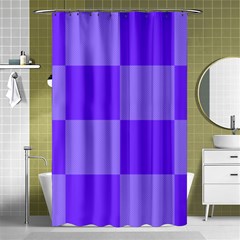 Purple Gingham Check Squares Pattern Shower Curtain 48  X 72  (small)  by yoursparklingshop