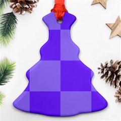 Purple Gingham Check Squares Pattern Ornament (christmas Tree) 