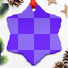 Purple Gingham Check Squares Pattern Snowflake Ornament (two Sides)