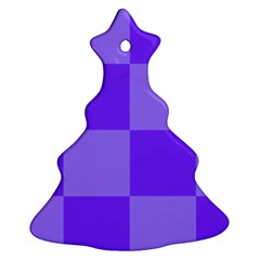 Purple Gingham Check Squares Pattern Christmas Tree Ornament (two Sides)