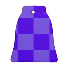 Purple Gingham Check Squares Pattern Bell Ornament (two Sides)