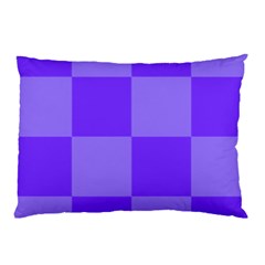 Purple Gingham Check Squares Pattern Pillow Case (two Sides) by yoursparklingshop