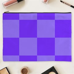 Purple Gingham Check Squares Pattern Cosmetic Bag (xxxl) by yoursparklingshop