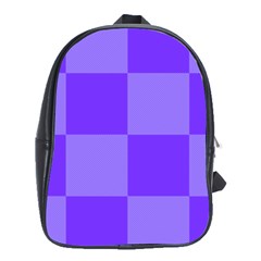 Purple Gingham Check Squares Pattern School Bag (xl) by yoursparklingshop