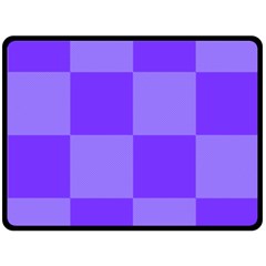 Purple Gingham Check Squares Pattern Double Sided Fleece Blanket (large)  by yoursparklingshop