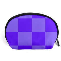 Purple Gingham Check Squares Pattern Accessory Pouch (large) by yoursparklingshop