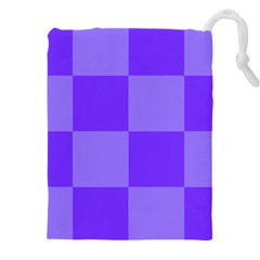 Purple Gingham Check Squares Pattern Drawstring Pouch (5xl) by yoursparklingshop