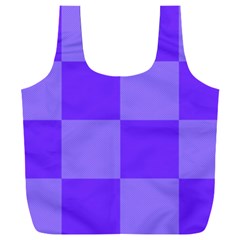 Purple Gingham Check Squares Pattern Full Print Recycle Bag (xxl) by yoursparklingshop