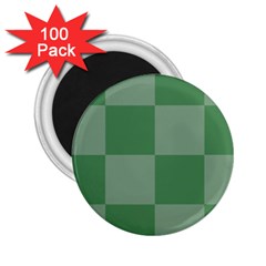 Green Gingham Check Squares Pattern 2 25  Magnets (100 Pack)  by yoursparklingshop