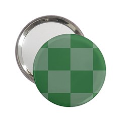 Green Gingham Check Squares Pattern 2 25  Handbag Mirrors by yoursparklingshop