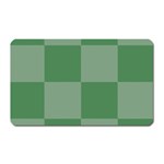 Green Gingham Check Squares Pattern Magnet (Rectangular) Front