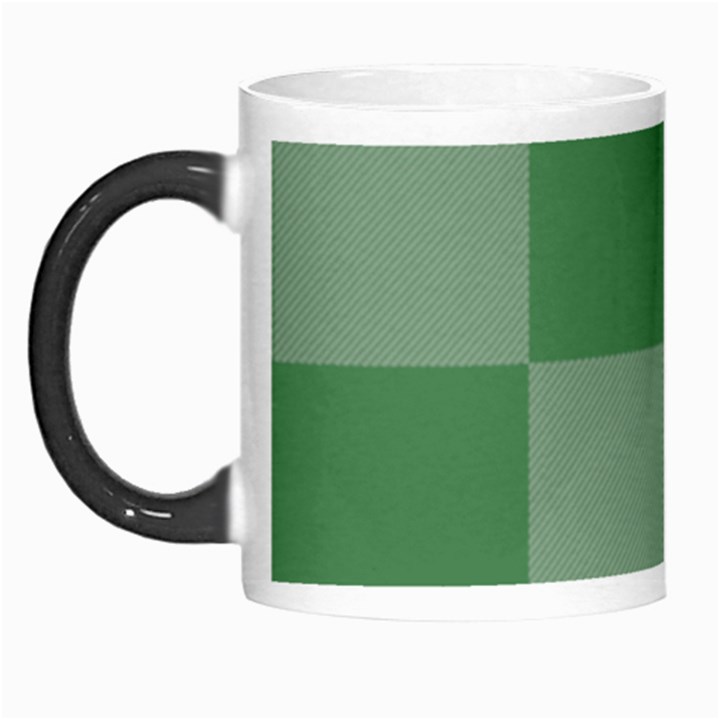 Green Gingham Check Squares Pattern Morph Mugs