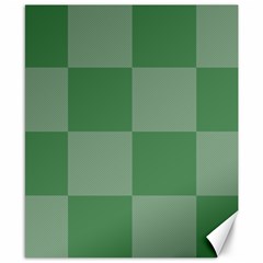 Green Gingham Check Squares Pattern Canvas 8  X 10  by yoursparklingshop