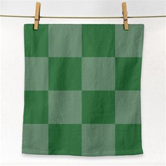 Green Gingham Check Squares Pattern Face Towel by yoursparklingshop