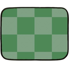 Green Gingham Check Squares Pattern Double Sided Fleece Blanket (mini)  by yoursparklingshop