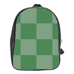 Green Gingham Check Squares Pattern School Bag (large) by yoursparklingshop