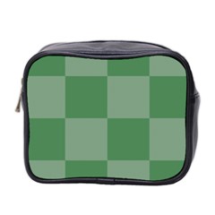 Green Gingham Check Squares Pattern Mini Toiletries Bag (two Sides) by yoursparklingshop