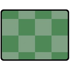 Green Gingham Check Squares Pattern Fleece Blanket (large)  by yoursparklingshop