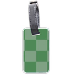 Green Gingham Check Squares Pattern Luggage Tag (one Side) by yoursparklingshop