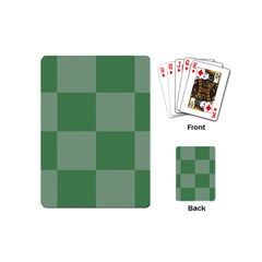 Green Gingham Check Squares Pattern Playing Cards Single Design (mini)