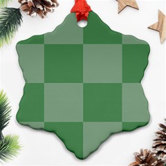 Green Gingham Check Squares Pattern Ornament (snowflake)